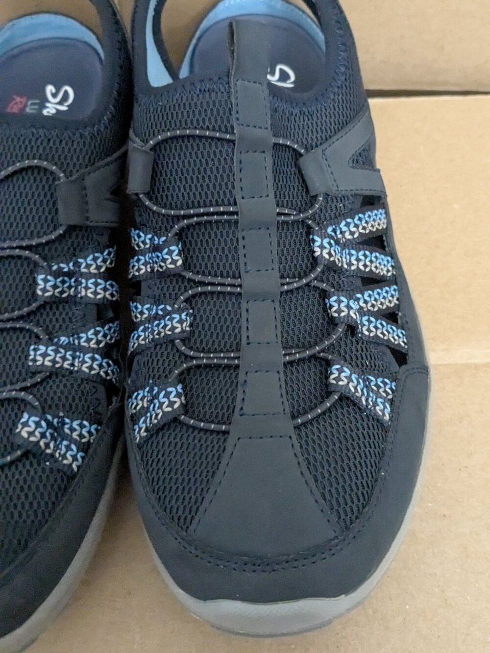 Skechers Black and Blue Women's Athletic Sandal Sneakers - Picture 5 of 11